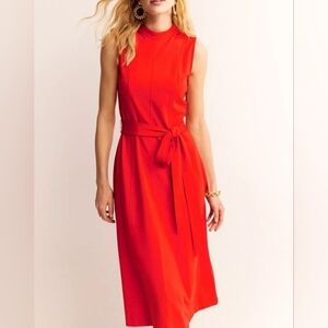 BODEN Vibrant Red Midi Dress.Size 10R